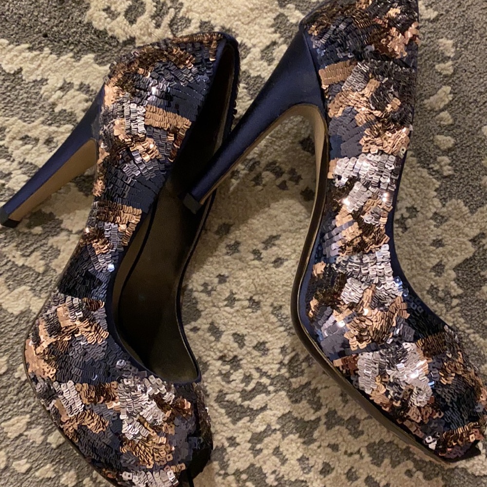 Feragamo sequined evening pumps